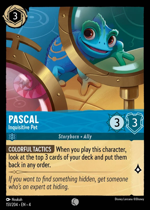 Pascal - Inquisitive Pet — Disney Lorcana Character card from Ursula's Return