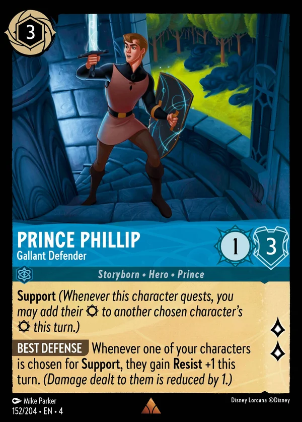 Prince Phillip - Gallant Defender — Disney Lorcana Character card from Ursula's Return