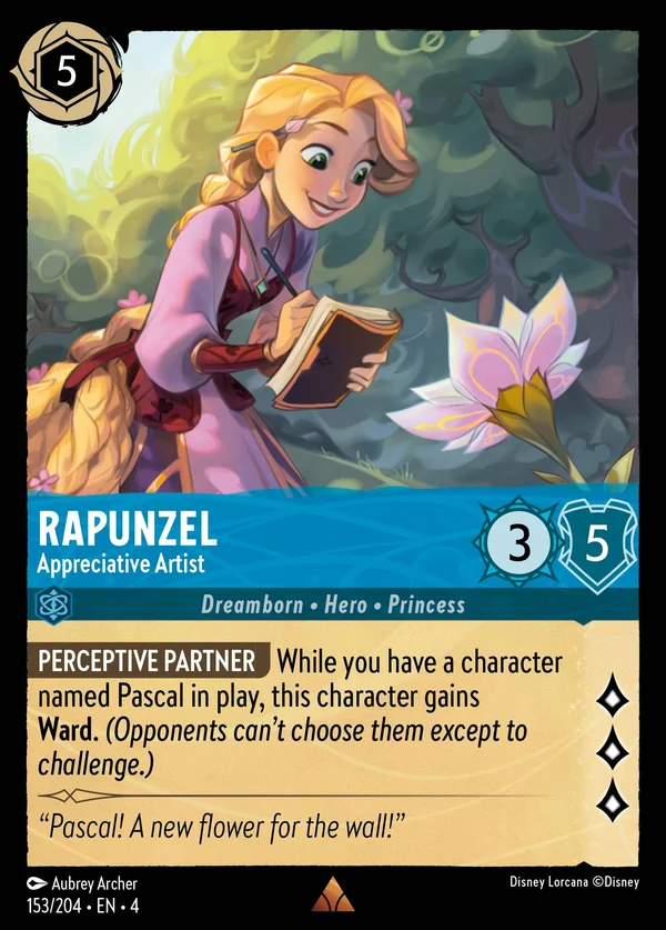 Rapunzel - Appreciative Artist — Disney Lorcana Character card from Ursula's Return