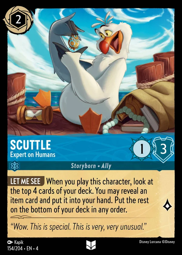 Scuttle - Expert on Humans — Disney Lorcana Character card from Ursula's Return