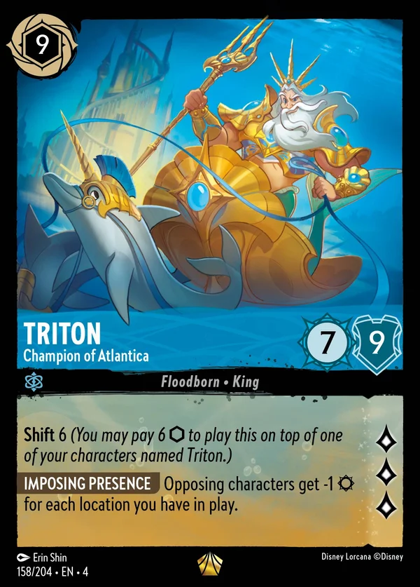 Triton - Champion of Atlantica — Disney Lorcana Character card from Ursula's Return