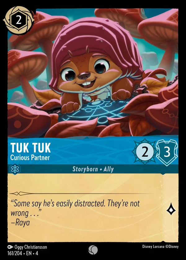Tuk Tuk - Curious Partner — Disney Lorcana Character card from Ursula's Return