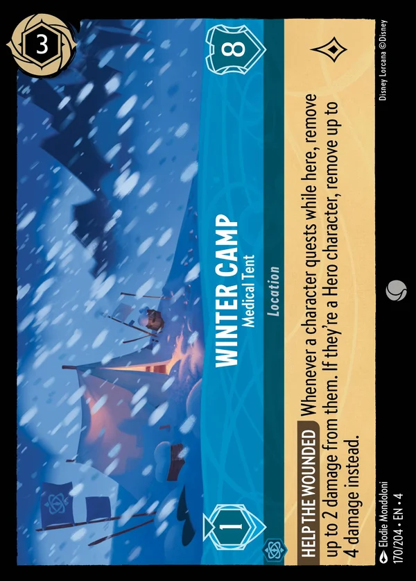 Winter Camp - Medical Tent — Disney Lorcana Location card from Ursula's Return