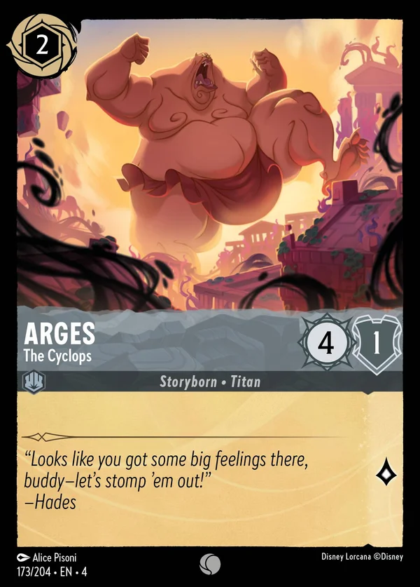 Arges - The Cyclops — Disney Lorcana Character card from Ursula's Return