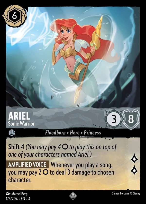 Ariel - Sonic Warrior — Disney Lorcana Character card from Ursula's Return
