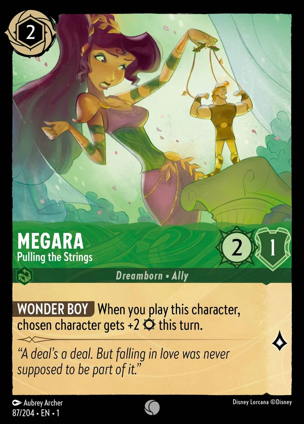 Megara - Pulling the Strings — Disney Lorcana Character card from The First Chapter