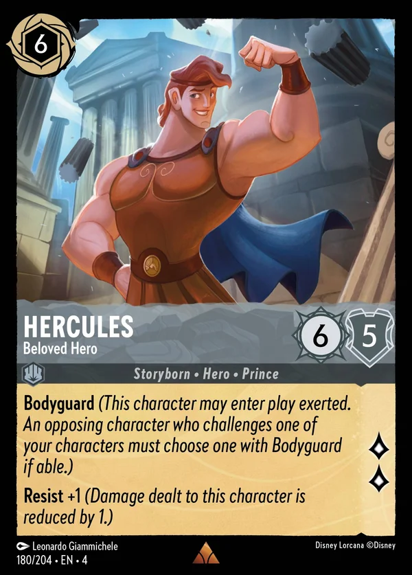 Hercules - Beloved Hero — Disney Lorcana Character card from Ursula's Return