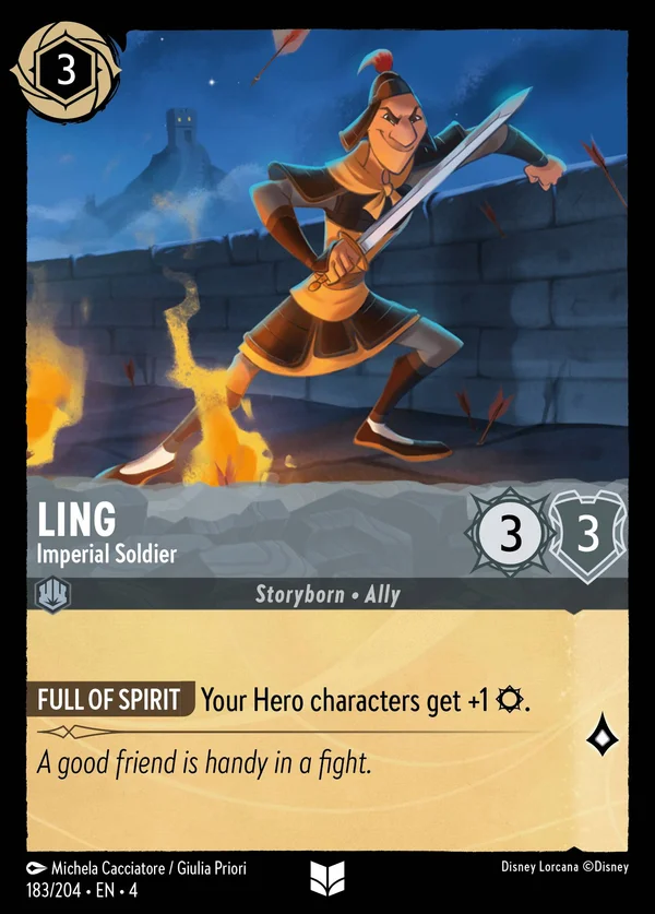 Ling - Imperial Soldier — Disney Lorcana Character card from Ursula's Return