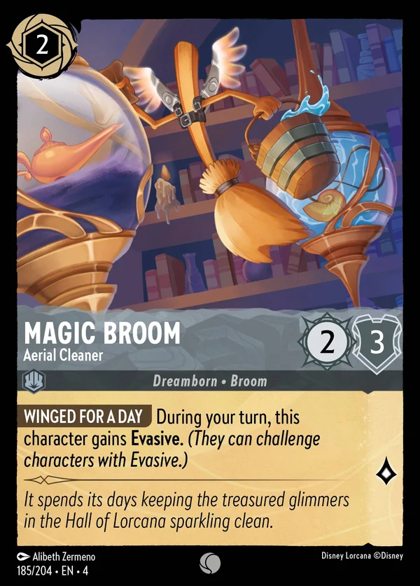 Magic Broom - Aerial Cleaner — Disney Lorcana Character card from Ursula's Return