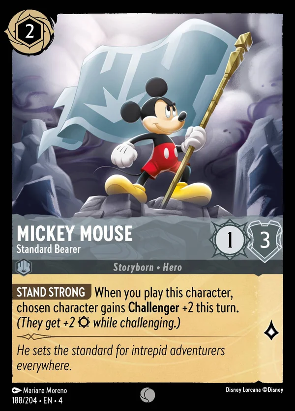 Mickey Mouse - Standard Bearer — Disney Lorcana Character card from Ursula's Return