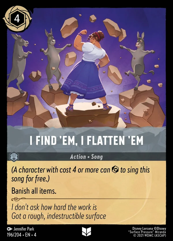 I Find 'Em, I Flatten 'Em — Disney Lorcana Action card from Ursula's Return