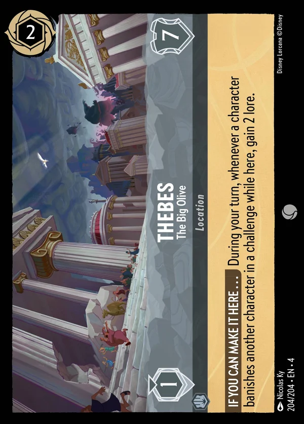 Thebes - The Big Olive — Disney Lorcana Location card from Ursula's Return