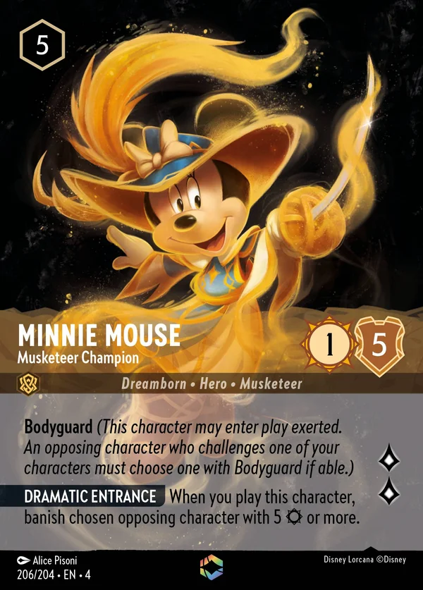 Minnie Mouse - Musketeer Champion — Disney Lorcana Character card from Ursula's Return