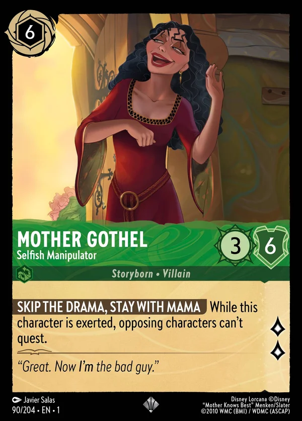 Mother Gothel - Selfish Manipulator — Disney Lorcana Character card from The First Chapter