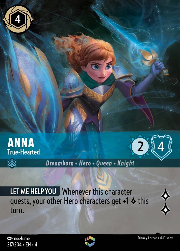 Anna - True-Hearted — Disney Lorcana Character card from Ursula's Return