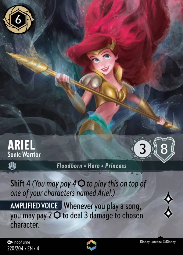 Ariel - Sonic Warrior — Disney Lorcana Character card from Ursula's Return