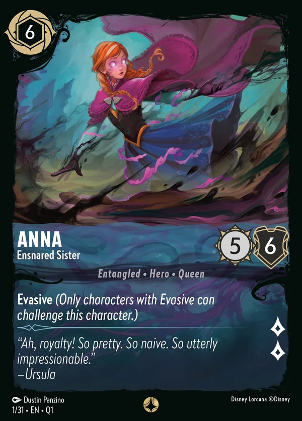 Anna - Ensnared Sister — Disney Lorcana Character card from Illumineer's Quest: Deep Trouble