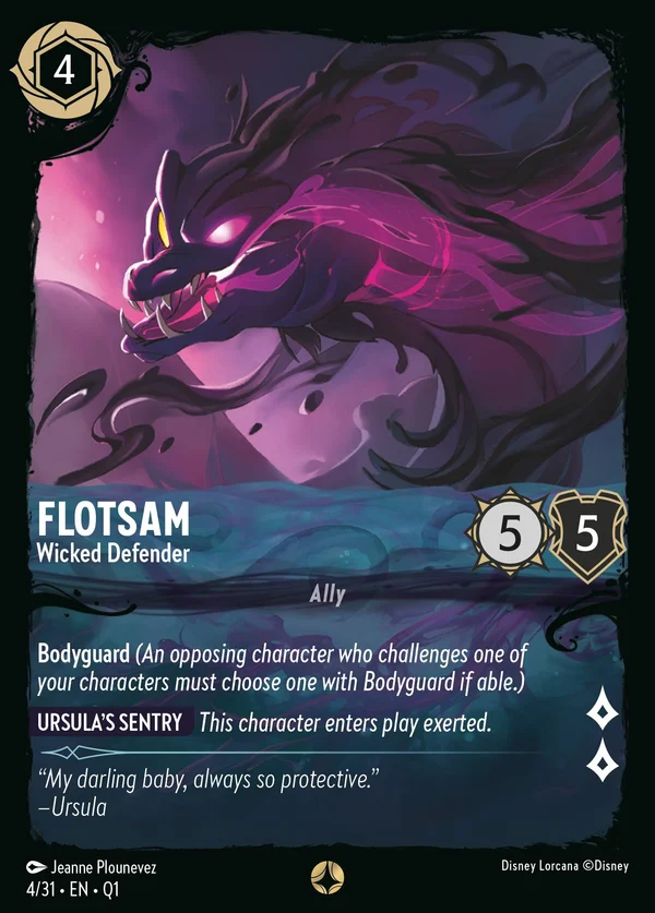 Flotsam - Wicked Defender — Disney Lorcana Character card from Illumineer's Quest: Deep Trouble