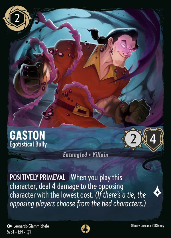 Gaston - Egotistical Bully — Disney Lorcana Character card from Illumineer's Quest: Deep Trouble
