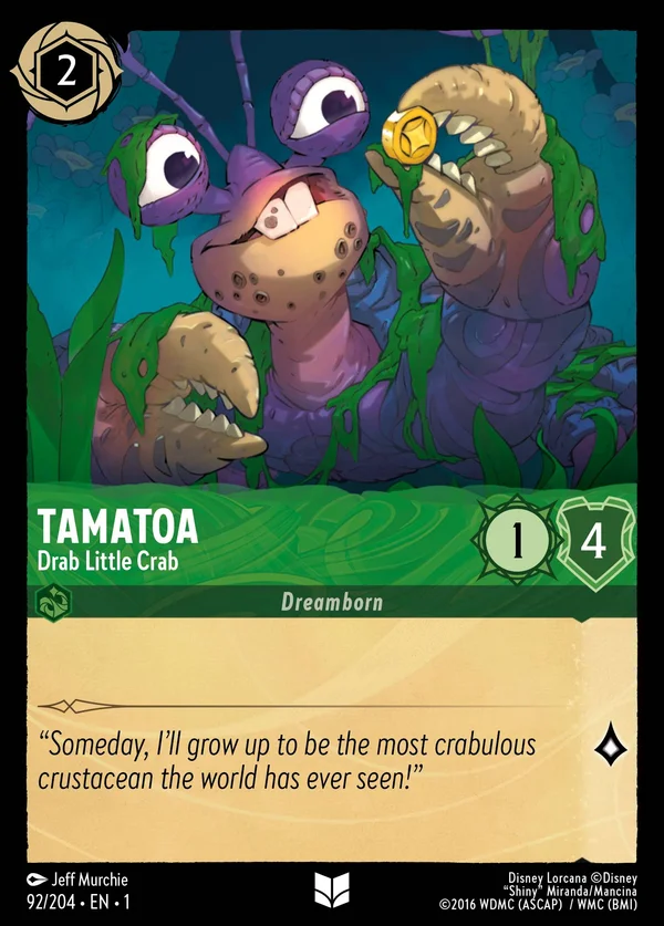 Tamatoa - Drab Little Crab — Disney Lorcana Character card from The First Chapter