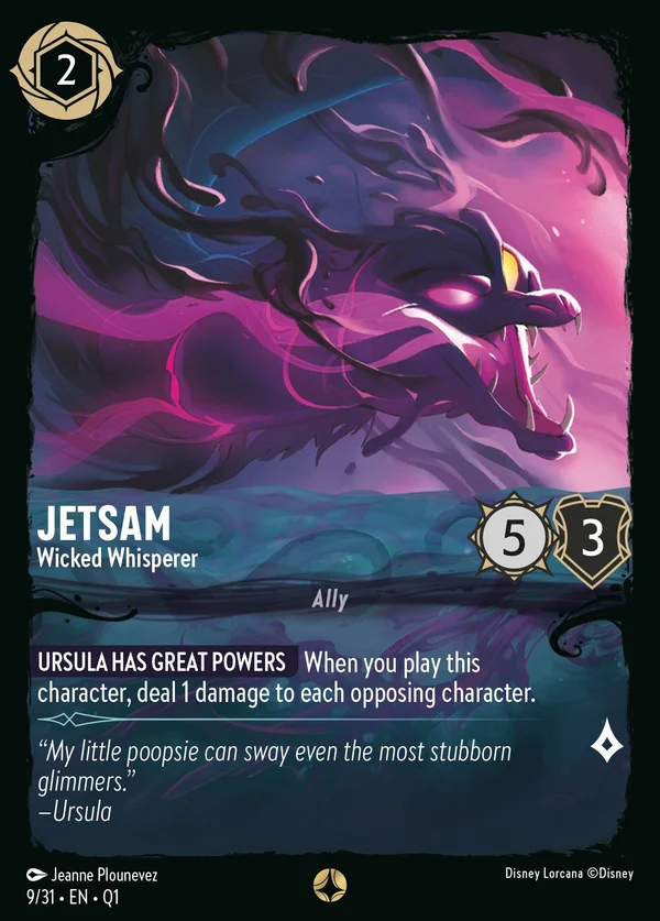 Jetsam - Wicked Whisperer — Disney Lorcana Character card from Illumineer's Quest: Deep Trouble