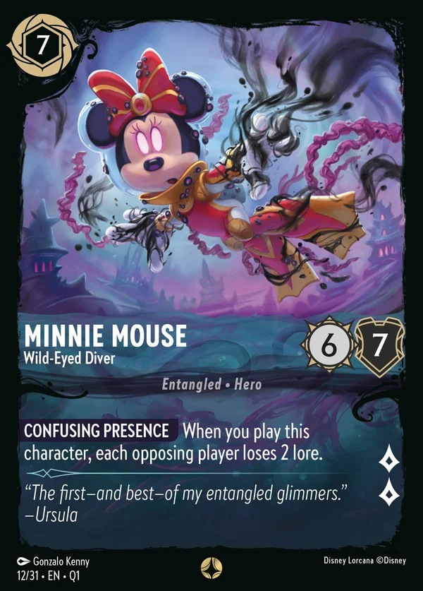Minnie Mouse - Wild-Eyed Diver — Disney Lorcana Character card from Illumineer's Quest: Deep Trouble