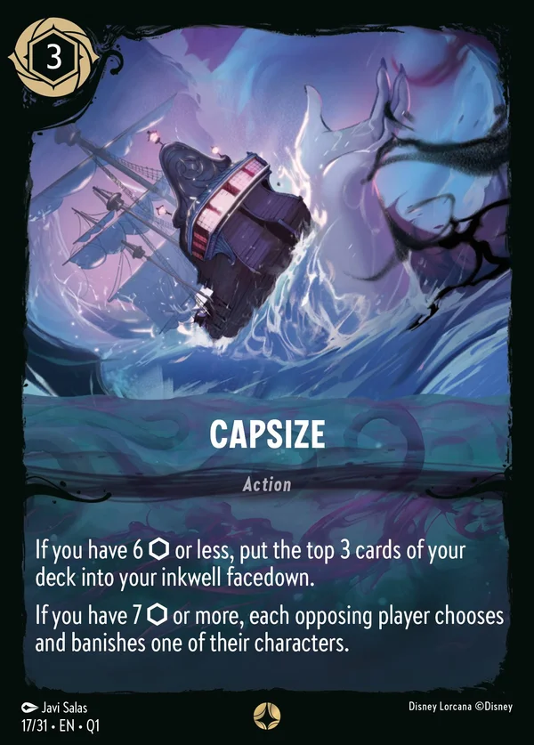Capsize — Disney Lorcana Action card from Illumineer's Quest: Deep Trouble