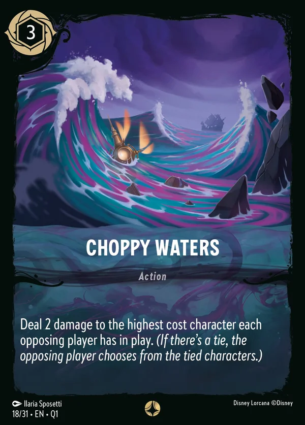 Choppy Waters — Disney Lorcana Action card from Illumineer's Quest: Deep Trouble