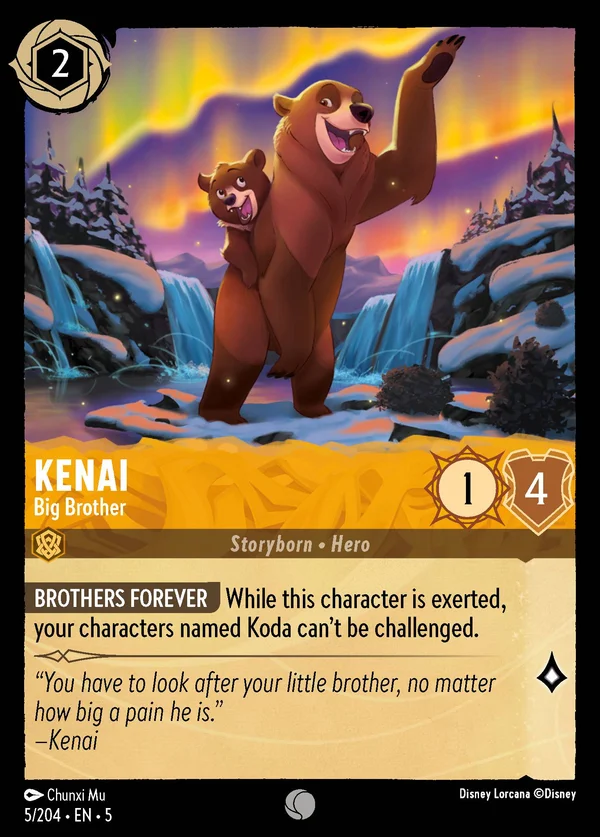 Kenai - Big Brother — Disney Lorcana Character card from Shimmering Skies