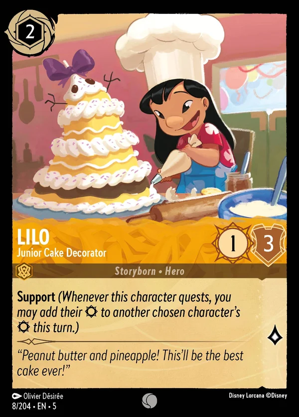 Lilo - Junior Cake Decorator — Disney Lorcana Character card from Shimmering Skies