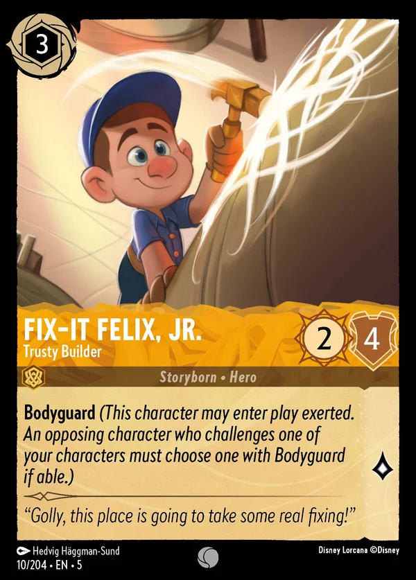 Fix-It Felix, Jr. - Trusty Builder — Disney Lorcana Character card from Shimmering Skies