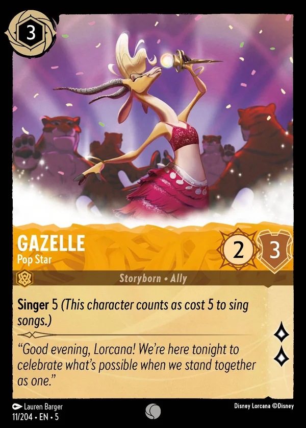 Gazelle - Pop Star — Disney Lorcana Character card from Shimmering Skies
