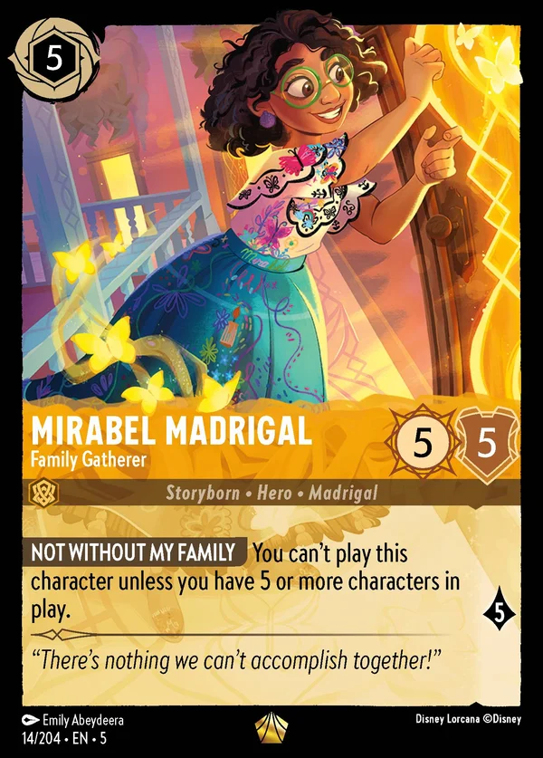 Mirabel Madrigal - Family Gatherer — Disney Lorcana Character card from Shimmering Skies