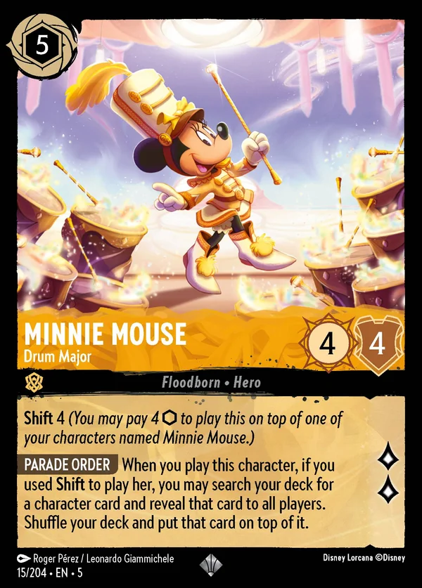 Minnie Mouse - Drum Major — Disney Lorcana Character card from Shimmering Skies
