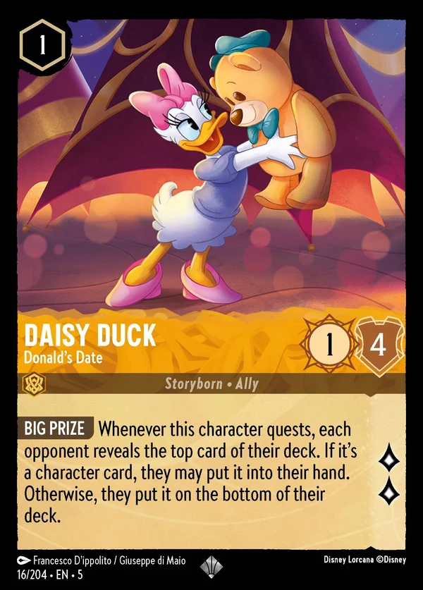Daisy Duck - Donald's Date — Disney Lorcana Character card from Shimmering Skies