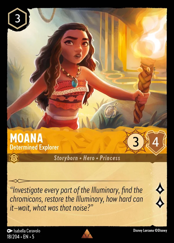 Moana - Determined Explorer — Disney Lorcana Character card from Shimmering Skies