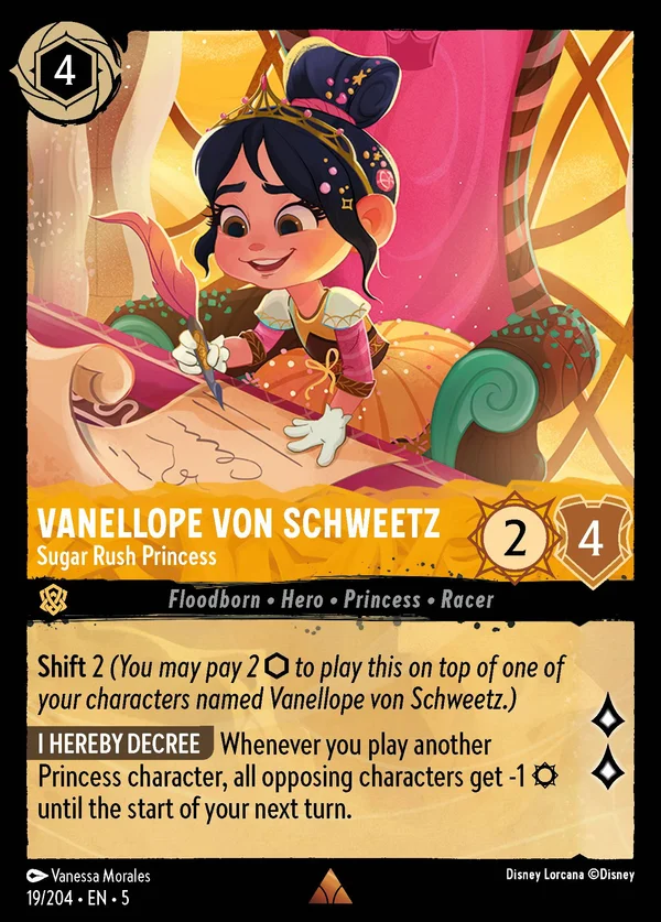Vanellope von Schweetz - Sugar Rush Princess — Disney Lorcana Character card from Shimmering Skies