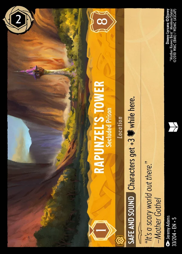 Rapunzel's Tower - Secluded Prison — Disney Lorcana Location card from Shimmering Skies