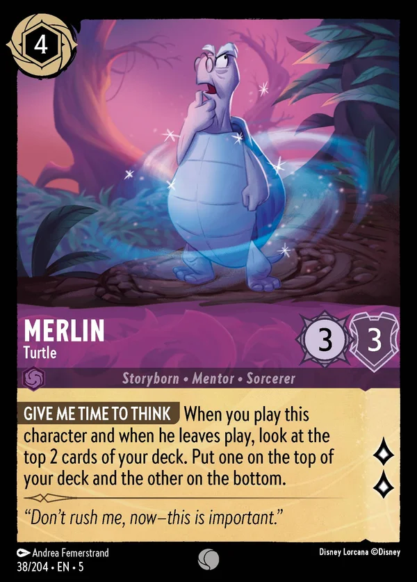 Merlin - Turtle — Disney Lorcana Character card from Shimmering Skies