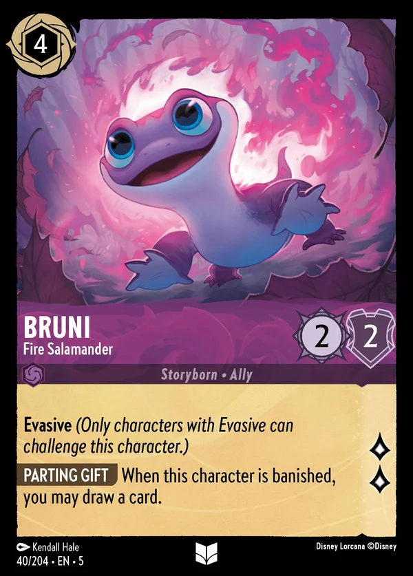 Bruni - Fire Salamander — Disney Lorcana Character card from Shimmering Skies