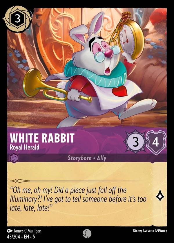 White Rabbit - Royal Herald — Disney Lorcana Character card from Shimmering Skies