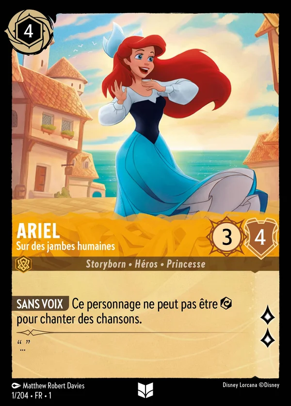 Ariel - Sur des jambes humaines — Disney Lorcana Personnage card from The First Chapter