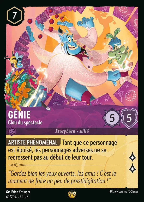 Génie - Clou du spectacle — Disney Lorcana Personnage card from Shimmering Skies