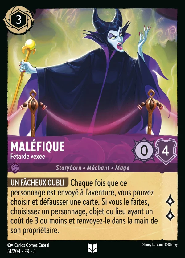 Maléfique - Fêtarde vexée — Disney Lorcana Personnage card from Shimmering Skies