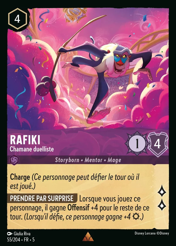 Rafiki - Chamane duelliste — Disney Lorcana Personnage card from Shimmering Skies