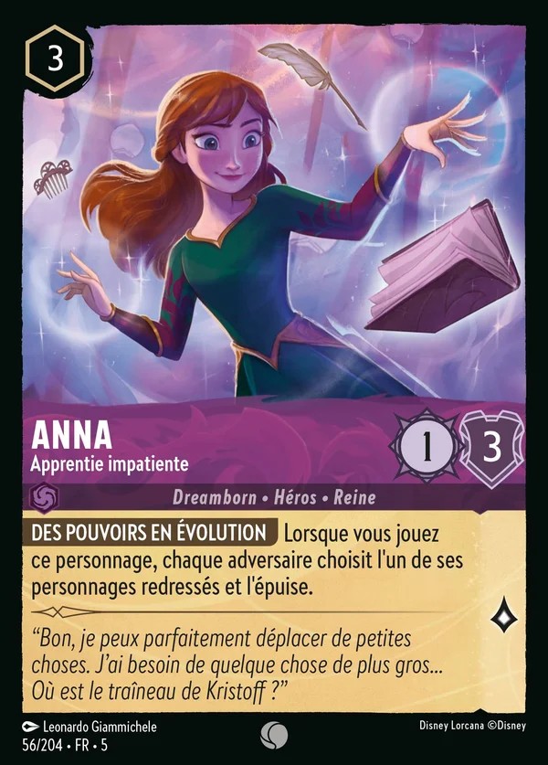 Anna - Apprentie impatiente — Disney Lorcana Personnage card from Shimmering Skies