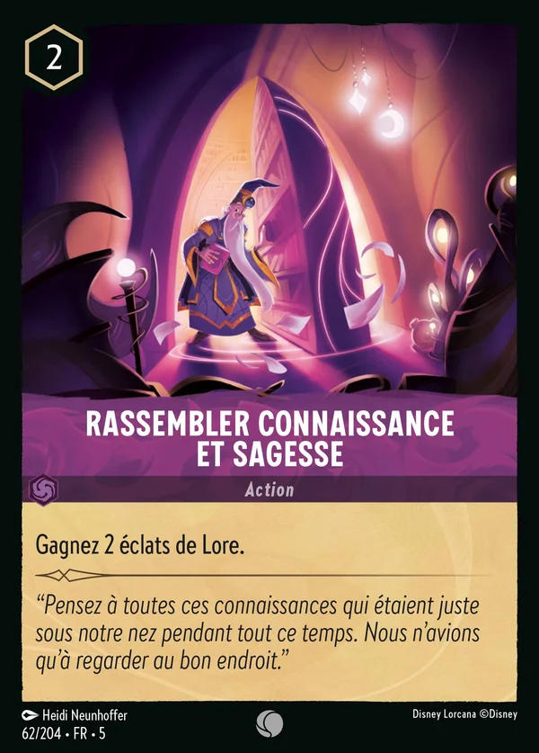 Rassembler Connaissance et Sagesse — Disney Lorcana Action card from Shimmering Skies