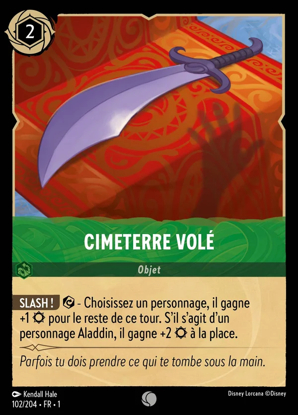 Cimeterre volé — Disney Lorcana Objet card from The First Chapter