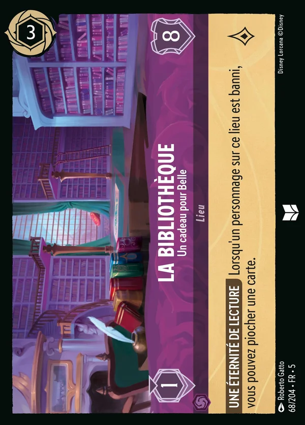 La Bibliothèque - Un cadeau pour Belle — Disney Lorcana Lieu card from Shimmering Skies