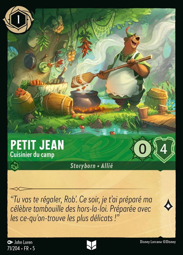 Petit Jean - Cuisinier du camp — Disney Lorcana Personnage card from Shimmering Skies